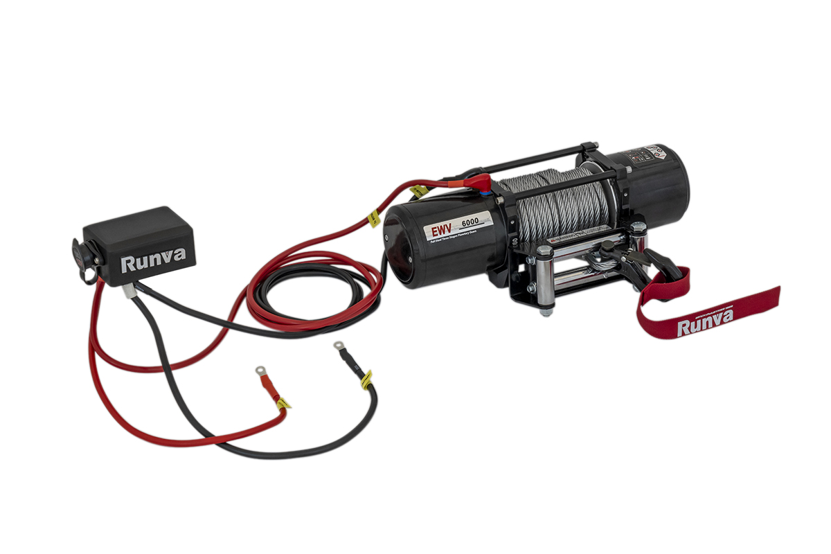 Лебёдка автомобильная электрическая 12V Runva EWV6000S 2722 кг (стальной трос)