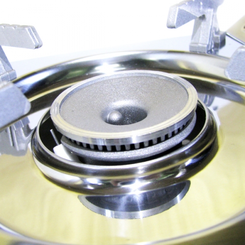 Плита газовая портативная "СЛЕДОПЫТ - DeluxE", (с подогревом) нержавеющая сталь, цанговый баллон