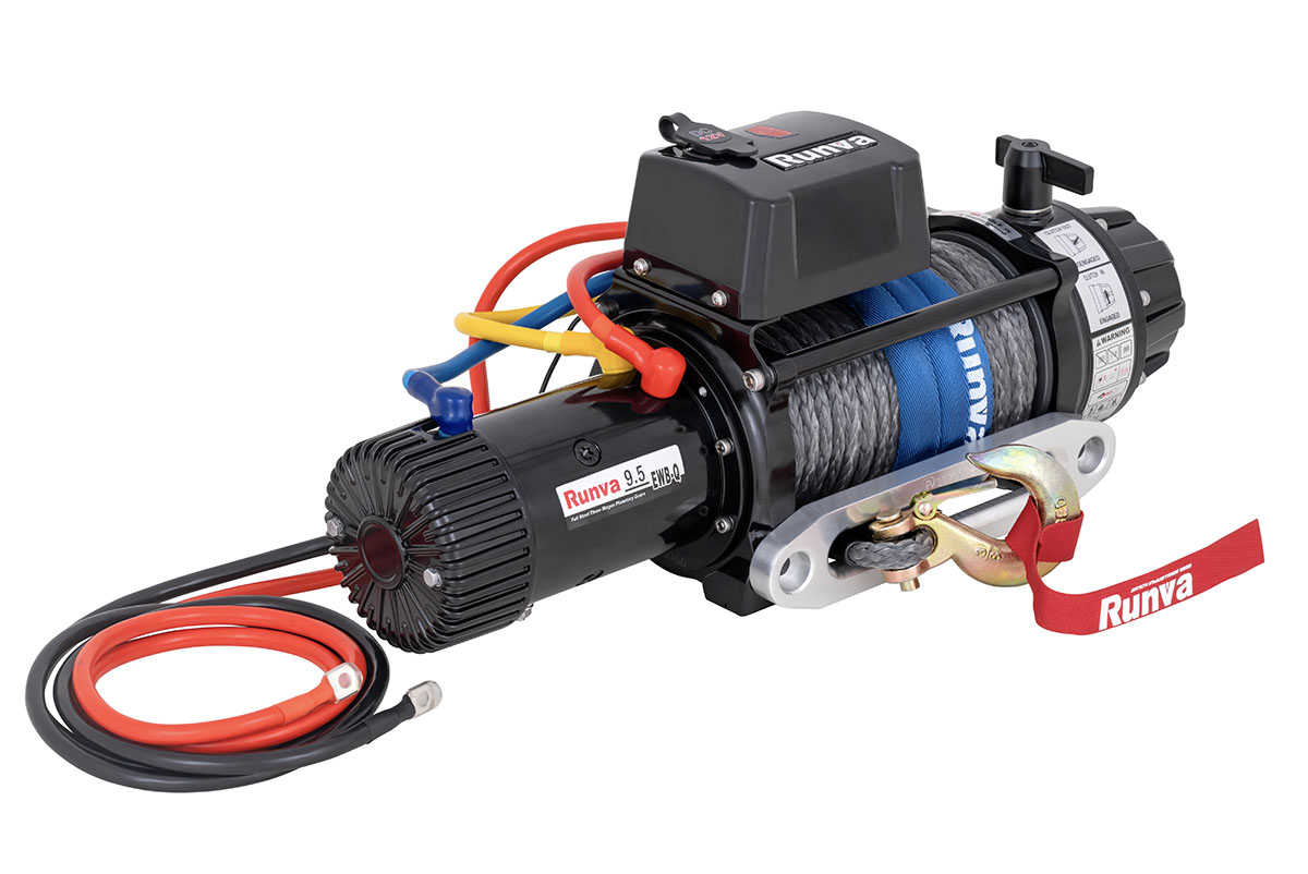 Лебёдка автомобильная электрическая высокоскоростная 12V Runva EWB9500-Q-SR 4350 кг влагозащищенная, синтетический трос Лебёдка автомобильная электрическая высокоскоростная 12V Runva EWB9500-Q-SR 4350 кг влагозащищенная, синтетический трос