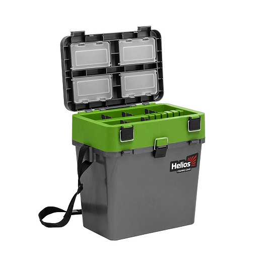 Ящик рыболовный зимний HELIOS, 19 л, серый/салатовый