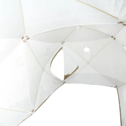 Палатка зимняя куб СЛЕДОПЫТ "Premium" 4,2х2,1 м, 2-комнатная, 3 слоя, оливковый/белый