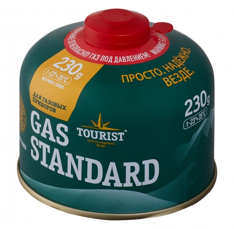 Баллон газовый резьбовой TOURIST STANDARD для портативных приборов 230 г.
