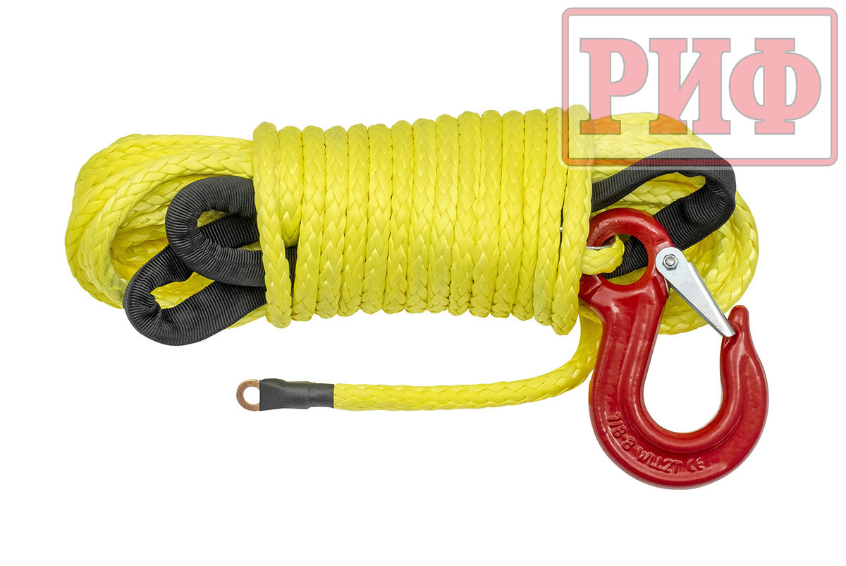 Трос для лебёдки синтетический РИФ 8 мм/15 м (готовый)