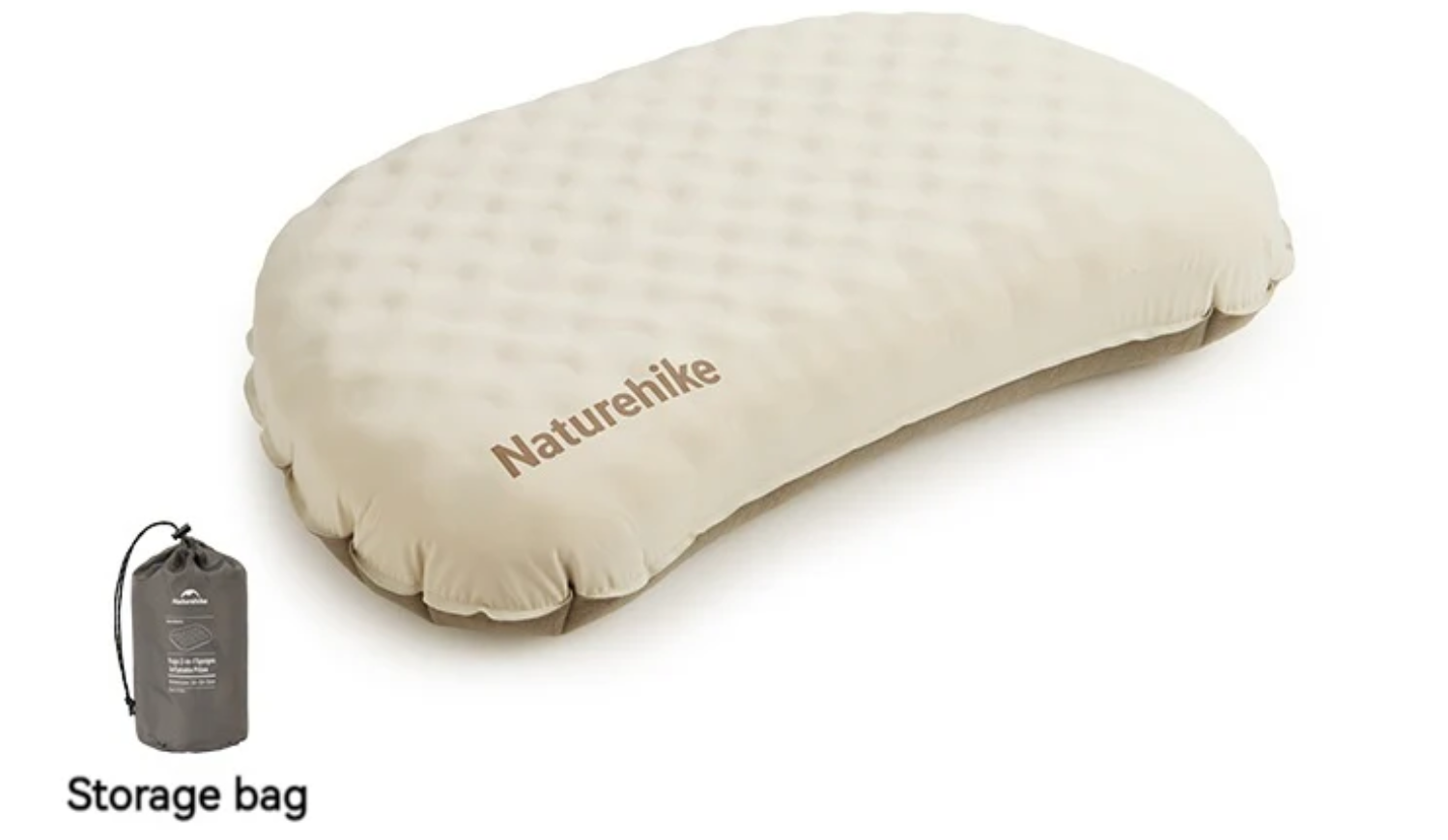 Подушка надувная Naturehike 66x36x12 см, бежевая