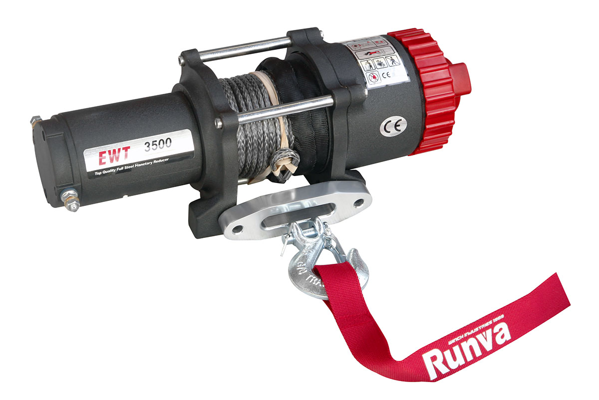 Лебёдка электрическая 12V Runva EWT3500ASR 1588 кг (синтетический трос)