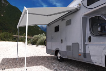 Маркиза автомобильная РИФ 3,5х2,5 м кассетная, привод механический, ручной, корпус белый