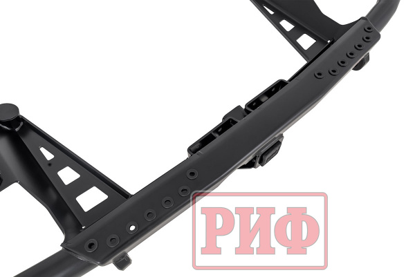 Бампер РИФ силовой задний Toyota Land Cruiser Prado 150 c квадратом под фаркоп