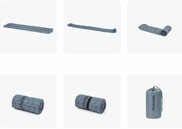 4.Коврик самонадувающийся Naturehike, 185x55x3.5 см, овальный, синий.