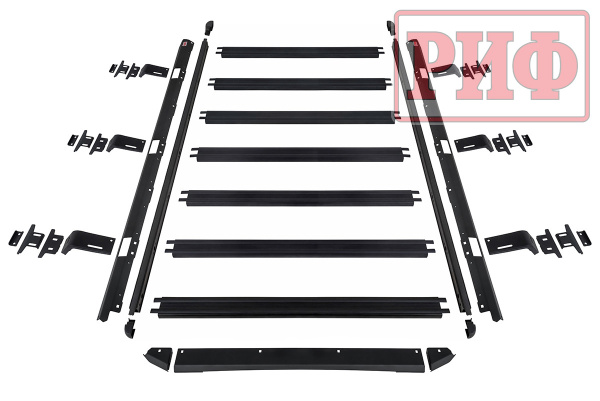 Багажник экспедиционный (платформа) алюминиевый РИФ 1350x1690 мм для Jeep Wrangler JL 2018+ (с крепежом)