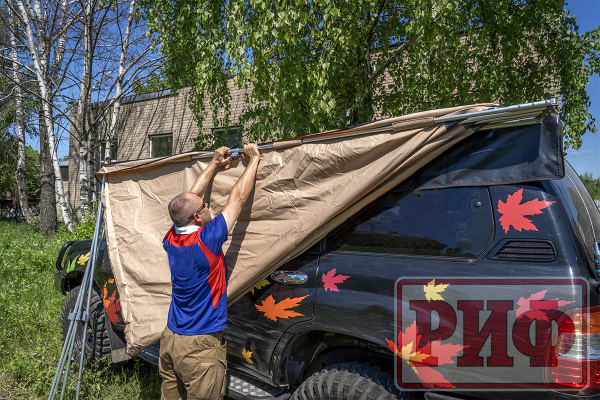 Маркиза автомобильная РИФ веерная 3,0х3,0 м (левая)