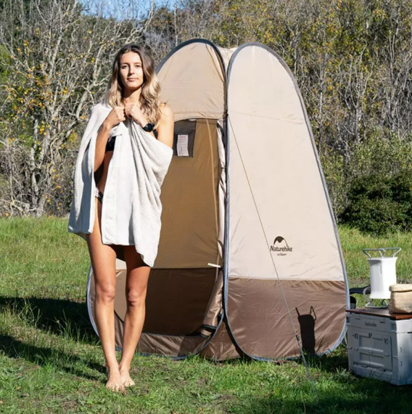 Палатка Naturehike быстрораскрываемая, душ-туалет, 115х115х190 см. коричневый