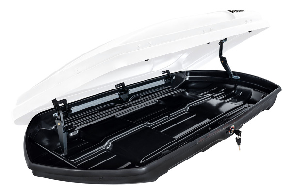 Бокс автомобильный на крышу Pentair COBRA 390L белый глянец, двусторонний