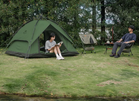 94 Палатка Naturehike 4-местная, автоматическая, зеленая