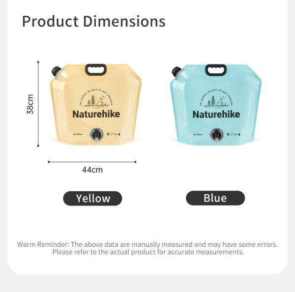 Канистра Naturehike Ling Wo для воды, 10 л., мягкая, голубая