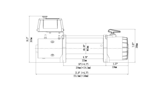 Лебёдка электрическая 12V Runva EWV9500S 4350 кг (стальной трос)