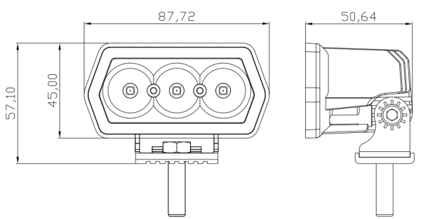 Фара дальнего света РИФ 89 мм 15W LED
