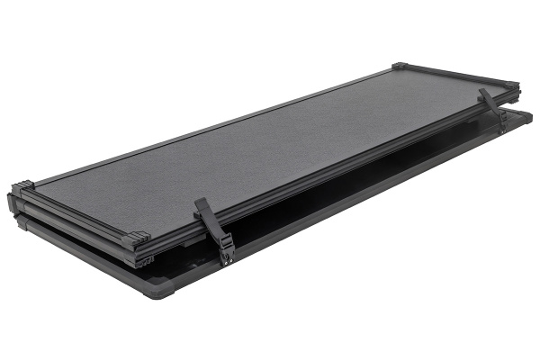 Крышка кузова РИФ для Toyota Hilux 2005-2014 / Kia Tasman, трёхсекционная 1590х1600 мм, алюминиевая, черная