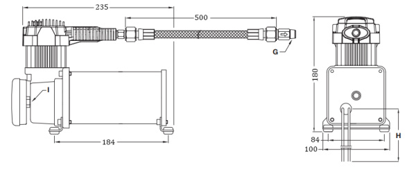 Компрессор автомобильный стационарный YURUI 24В 72 л/мин 10 атм