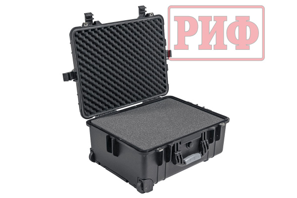 Кейс защитный ударопрочный РИФ 560х455х265 мм на колесах с телескопической ручкой Кейс защитный ударопрочный РИФ 560х455х265 мм на колесах с телескопической ручкой