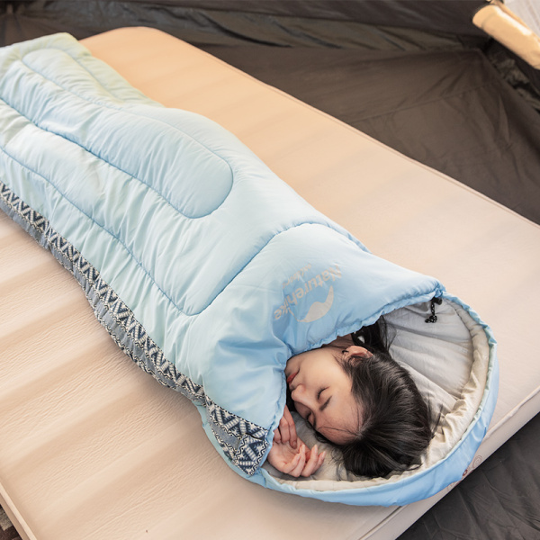 1.Мешок спальный Naturehike Envelope Down L350, (190+30)х75 см, (правый) (ТК: +3°C), (голубой)