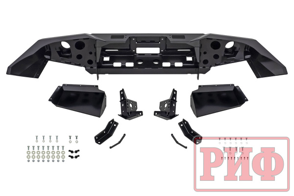 Бампер РИФ силовой передний Toyota Land Cruiser Prado 120 c доп. фарами и защитой бачка омывателя