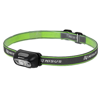 Фонарь налобный NISUS 3056S, сенсорный 120 LM, IPX4, USB 3056S