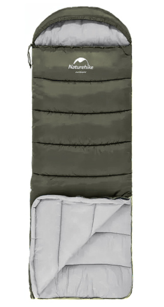 4 Мешок спальный Naturehike U350, (190х30)х75 см, (левый) (ТК: +1°C), темно-зеленый