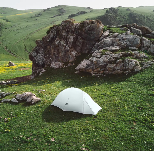 4 Палатка Naturehike Cloud Up UL Si 1-местная, алюминиевый каркас, серая