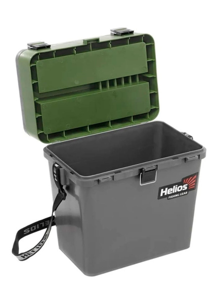 Ящик рыболовный зимний HELIOS, 19 л, серый/хаки