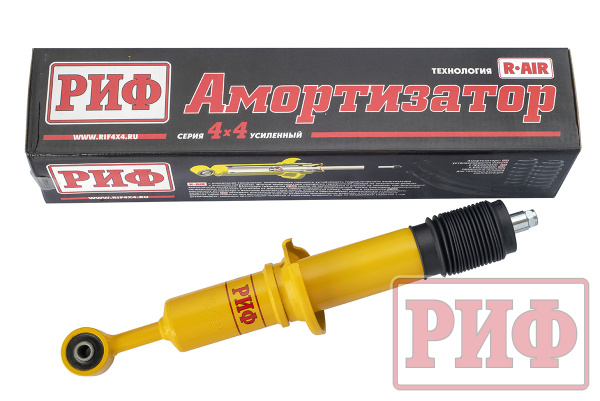 Амортизатор усиленный РИФ передний Toyota Hilux 2005-2014, Sollers ST6, Jac T6 штатный и лифт 0-45 мм