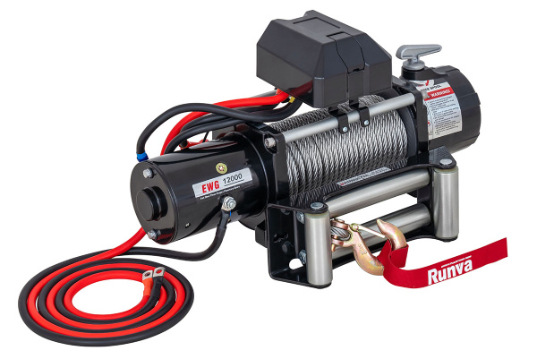 Лебёдка электрическая 12V Magnum 12000 lbs 5700 кг (стальной трос)