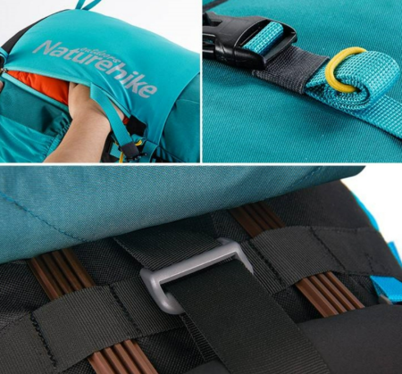 8 Рюкзак туристический Naturehike 45L, голубой
