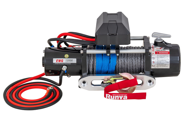 Лебёдка электрическая 12V Magnum 12000 lbs 5443 кг (синтетический трос)