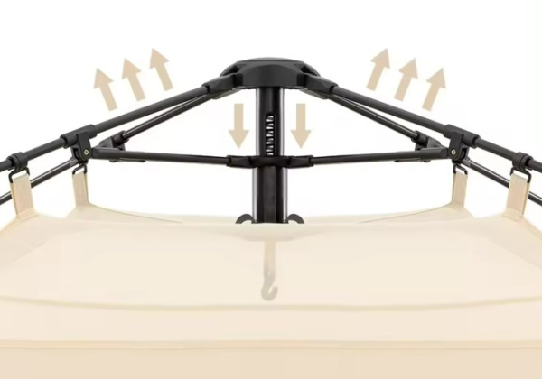 Палатка Naturehike Ango 3-местная, быстросборная, бежевая, со стойками