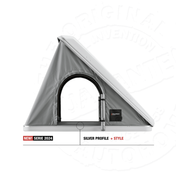 3 Палатка на крышу автомобиля AUTOHOME COLUMBUS VARIANT X-LARGE, тент серый, лестница 215 мм