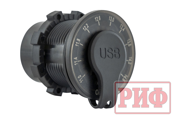 Розетка USB 2 QC 3.0 с вольтметром