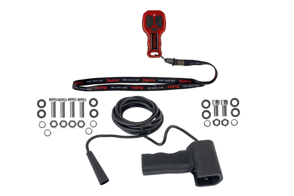 Лебёдка электрическая 12V Runva 20000 lbs влагозащищенная, синтетический трос