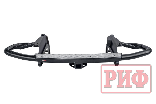 Бампер РИФ силовой задний Toyota Land Cruiser Prado 120 c квадратом под фаркоп