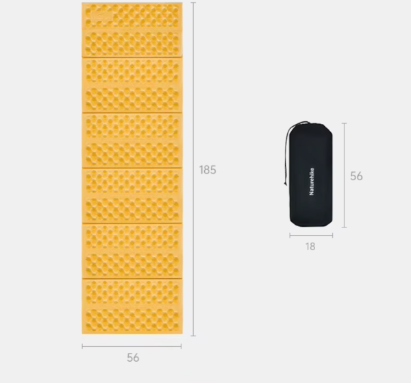 Коврик туристический Naturehike 185х56х2,5 см. IXPE, желтый