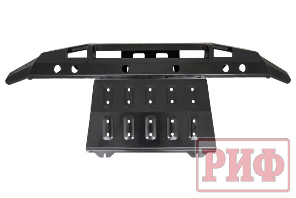 Бампер РИФ силовой передний/защита штатного бампера Mitsubishi Pajero Sport 2015-2020 с защитой радиатора