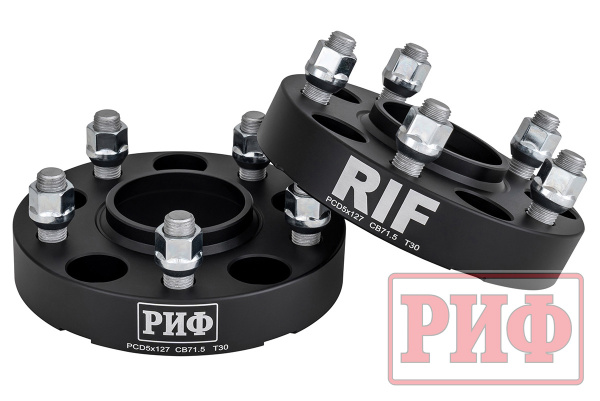 Проставки колёсные РИФ 5x127, центр. отв. 71,6 мм, толщ. 30 мм, 14x1,5 (2 шт.)