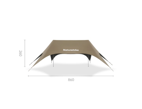 Тент кемпинговый Naturehike Cloud Skies (Yunxiao) 860 8,6х4,6 м., коричневый, блэкаут