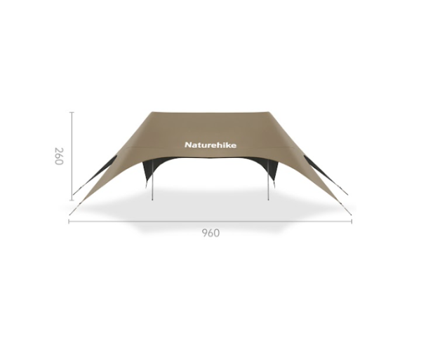 Тент кемпинговый Naturehike Cloud Skies (Yunxiao) 960 9.6х5,5 м., коричневый, блэкаут