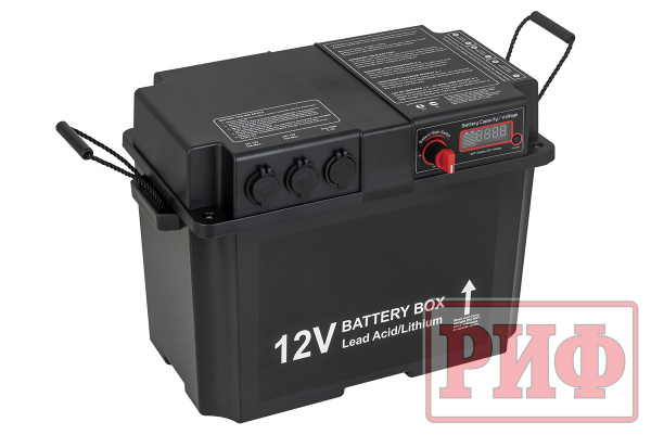 Бокс аккумуляторный 2xUSB, 2x12В, вольтметр с индикацией 420х250х330