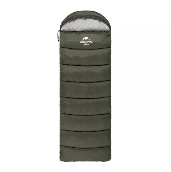 Мешок спальный Naturehike U250, (190х30)х75 см, (левый) (ТК: +6C), темно-зеленый