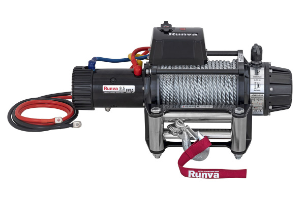 Лебёдка электрическая 24V Runva 9500 lbs 4350 кг влагозащищенная, стальной трос