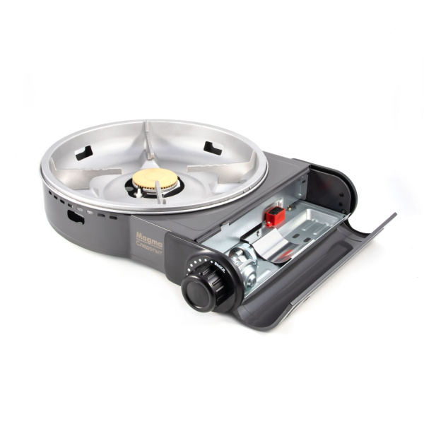 Плита газовая портативная СЛЕДОПЫТ "Magma" со сковородой и крышкой, диаметр 26 см