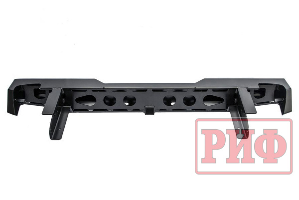 Бампер РИФ силовой задний Nissan NP300 до 2010 (кузов 1400 мм) с квадратом под фаркоп и фонарями