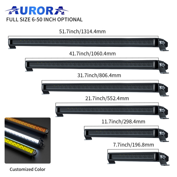 Фара водительского света AURORA 1016 мм 200W с RGB подсветкой