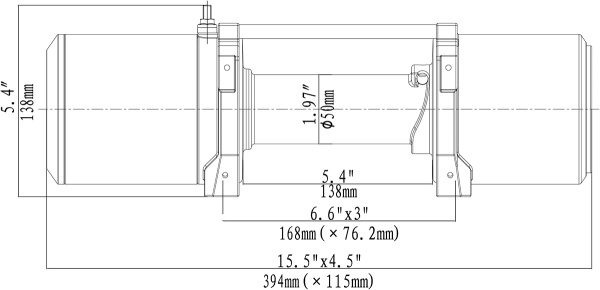 Лебёдка электрическая 12V Runva 6000 lbs 2722 кг (синтетический трос)